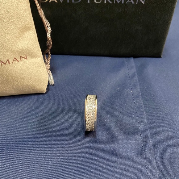 David Yurman Silver Ring with Diamond Accents - Picture 4 of 4